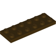 Lego destička 2x6, tmavě hnědá (4518687)